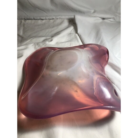 Murano Dish Glass Pink/Pearl Color With Gold Specks VTG - Picture 5 of 5